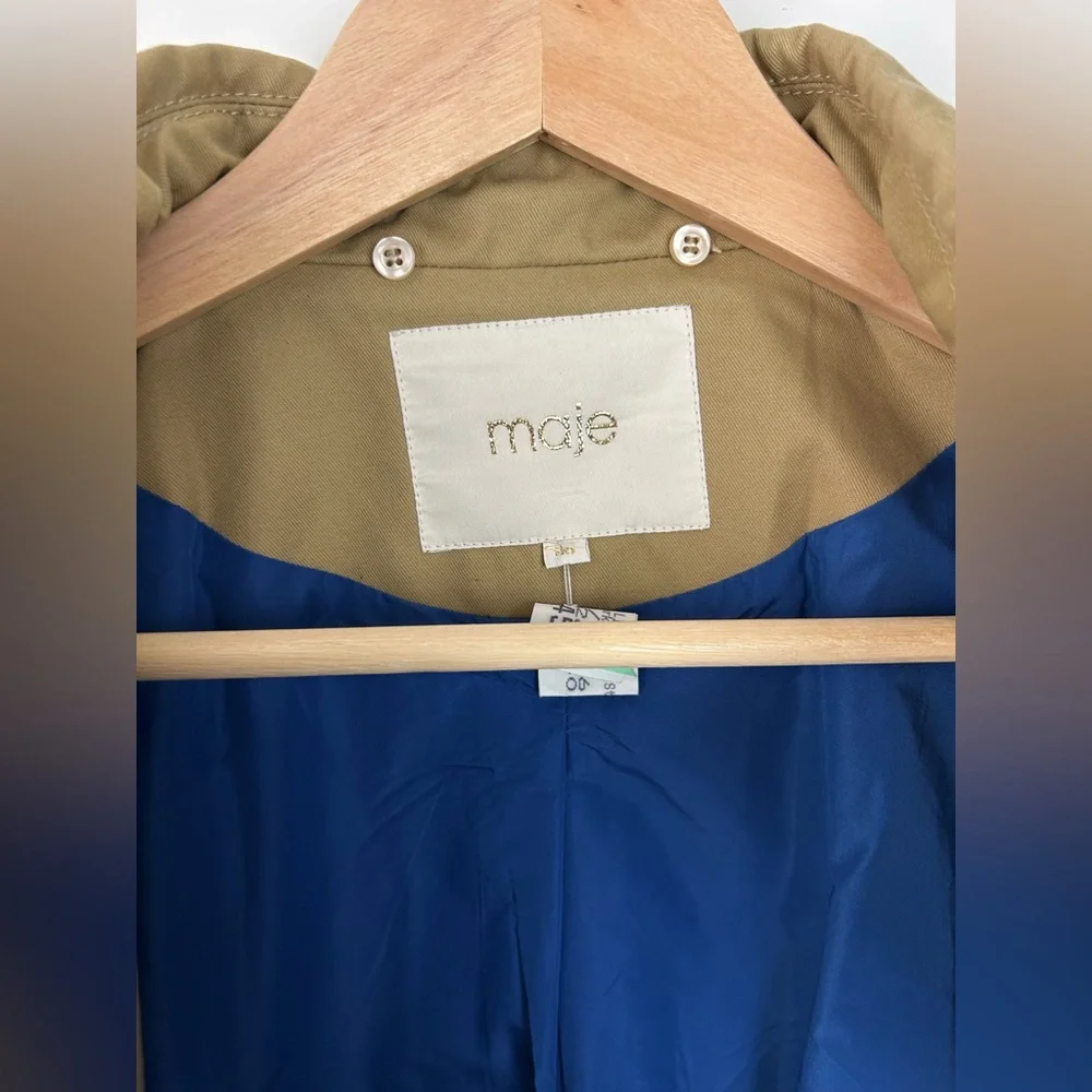 Maje Short Khaki Trench Jacket - Picture 6 of 8